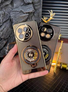 解压陀螺支架适用一加13手机壳1+13T香槟金色1+ACE5Pro电镀高级感黑色1+ace3带镜头膜网孔散热超薄硬壳男女款