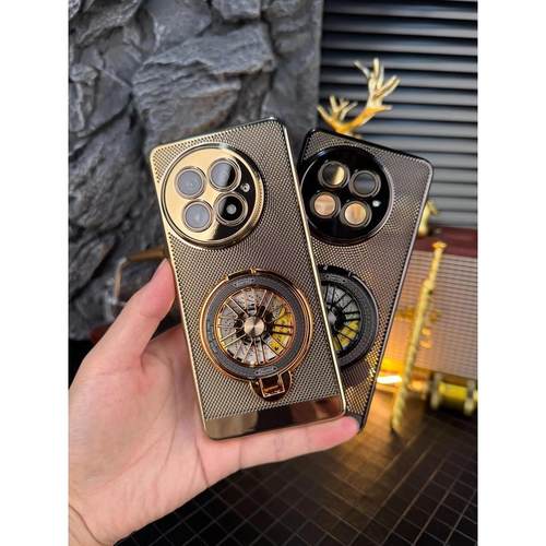 解压陀螺支架适用一加13手机壳1+13T香槟金色1+ACE5Pro电镀高级感黑色1+ace3带镜头膜网孔散热超薄硬壳男女款