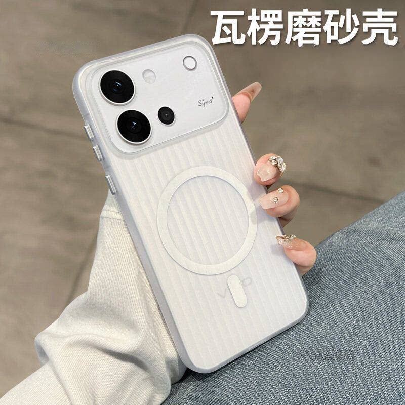 适用于vivo S60手机壳新款冰雾磨砂S60元气版瓦楞纹光栅防滑磁吸充电vivos50透明镜头PC防摔男女全包硬保护套