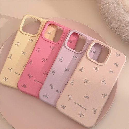 ins少女满屏蝴蝶结适用苹果16promax手机壳iphone17新款15pro女款14韩系16plus小众日韩12简约温柔16全包软壳