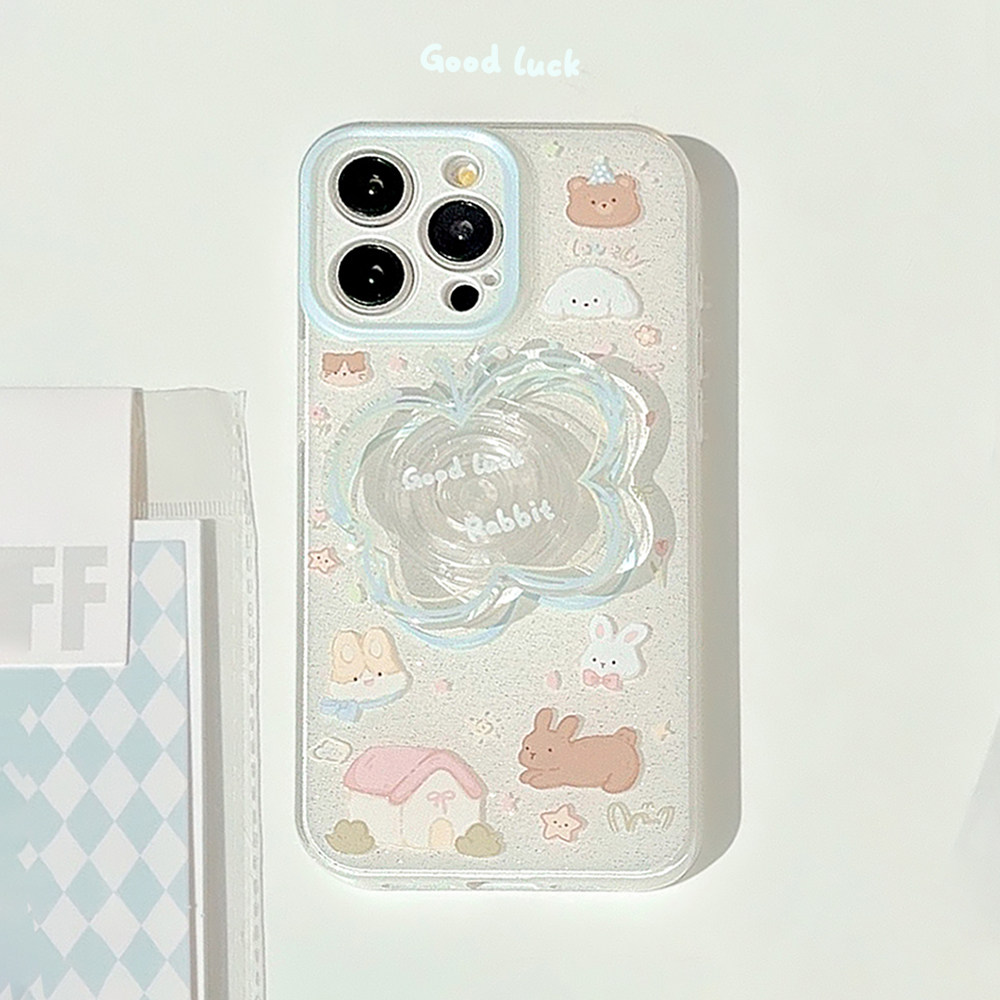 小清新ins蝴蝶支架适用苹果17promax手机壳iphone13新款14pro少女小清新14保护套12可爱小动物15防摔11保护套