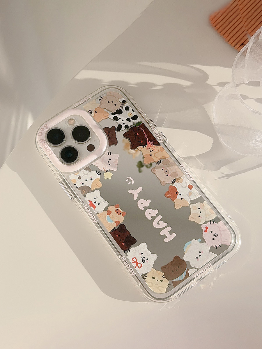 镜面ins可爱猫咪适用17Pro Max苹果16手机壳iPhone15粉色少女心挂绳12硬壳14亚克力镜面xr女xs防摔15plus新款,3C数码配件,手机保护套/壳,淘宝优惠券,粉丝福利购,淘宝优惠卷