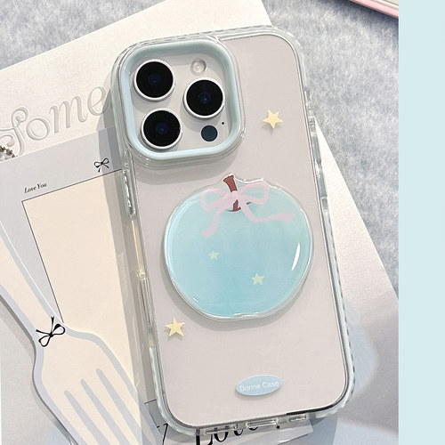 温柔ins风立体蓝色油画苹果适用苹果16手机壳iphone17promax新款15pro女款14简约小众11全包软壳13透明小清新