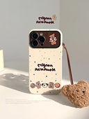 ins软萌少女插画小动物适用17苹果15ProMax手机壳iPhone13全包16新款 12小熊挂绳14Promax可爱xr华为mate60软
