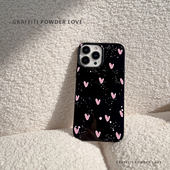 适用苹果17promax手机壳iphone17小众泼墨ins粉色爱心12网红辣妹14pm个性 甜酷风11全包xr软壳16新款