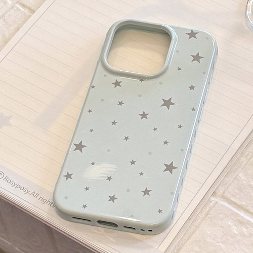 小众ins风灰色涂鸦星星适用苹果17手机壳iphone16pro新款15promax女款14简约日韩风13防摔12全包软壳小清新