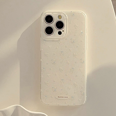 ins韩系少女清透感小碎花适用苹果16promax手机壳iphone17新款15pro女款14双层壳早春季温柔16闪粉全包软壳