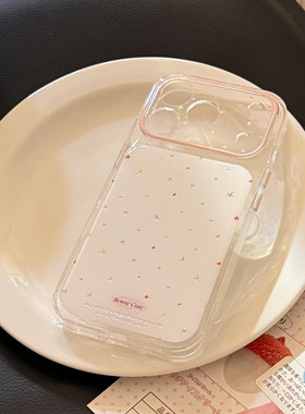 鎏金透明ins风彩色星星适用苹果17promax手机壳iphone16新款15pro女款14韩系小清新15全包17少女简约13高颜值
