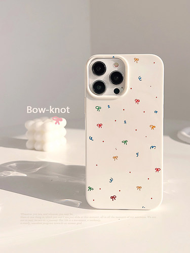 简约ins风蝴蝶结涂鸦适用16苹果17ProMax手机壳iPhone13全包15新款12Pro可爱少女心14Promax软壳xr保护套xs韩