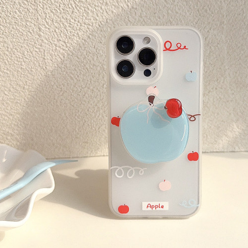 小众ins风蓝色苹果旋转支架适用苹果17promax手机壳iphone16新款15pro女款14日韩12全包软16小清新11简约个性
