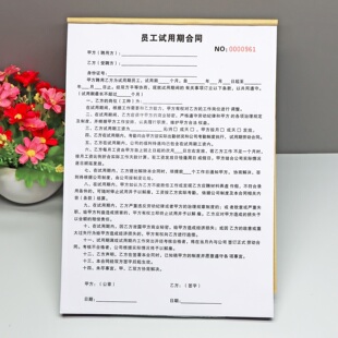 通用公司员工试用期劳动合同订制二三联新员工聘用试用用工协议书