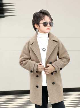 男童呢子大衣儿童中长款风衣