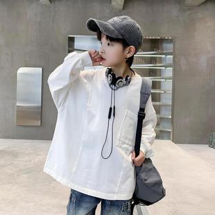 男童卫衣春长秋款2025新中大款童男孩秋装袖T恤儿童秋季打底衫潮T