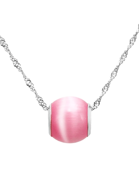 猫眼石百搭轻奢小众复古银项链