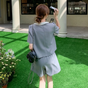 轻熟风时尚套装气质女装短袖短裙夏季短裤减龄上衣短袖小香风显瘦图片