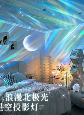 万火北极光星空投影仪小夜灯气氛围语音声控台灯生日浪漫新年礼物