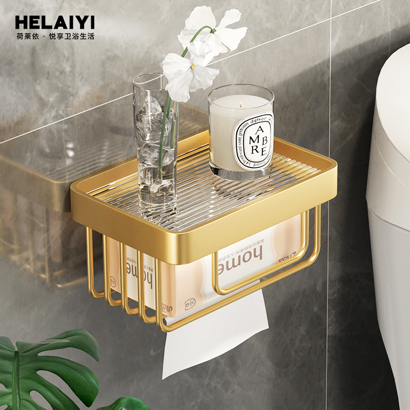 压克力纸巾篓化妆室纸巾盒壁挂式手卷卫生纸盒浴室厕所洗手间置物