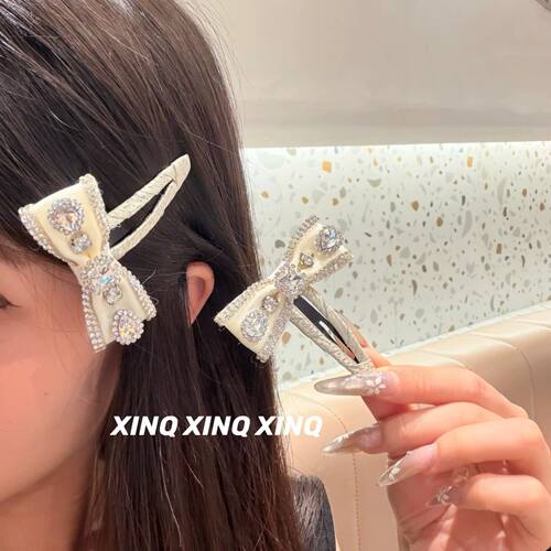 甜美水钻蝴蝶结刘海边夹闪耀