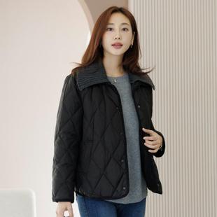 妈妈装 羽绒服2024冬季 可拆卸针织领鸭绒外套OUD5035 女装 韩国大码