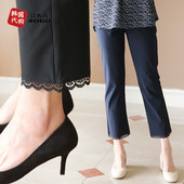 子夏季 薄款 中老年女蕾丝裤 韩国妈妈冰丝裤 角八分裤 松紧腰BPT908