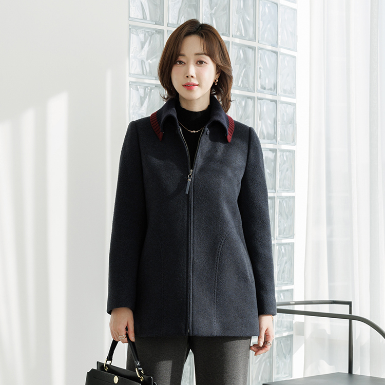韩国妈妈装大码纯色加绒棉服