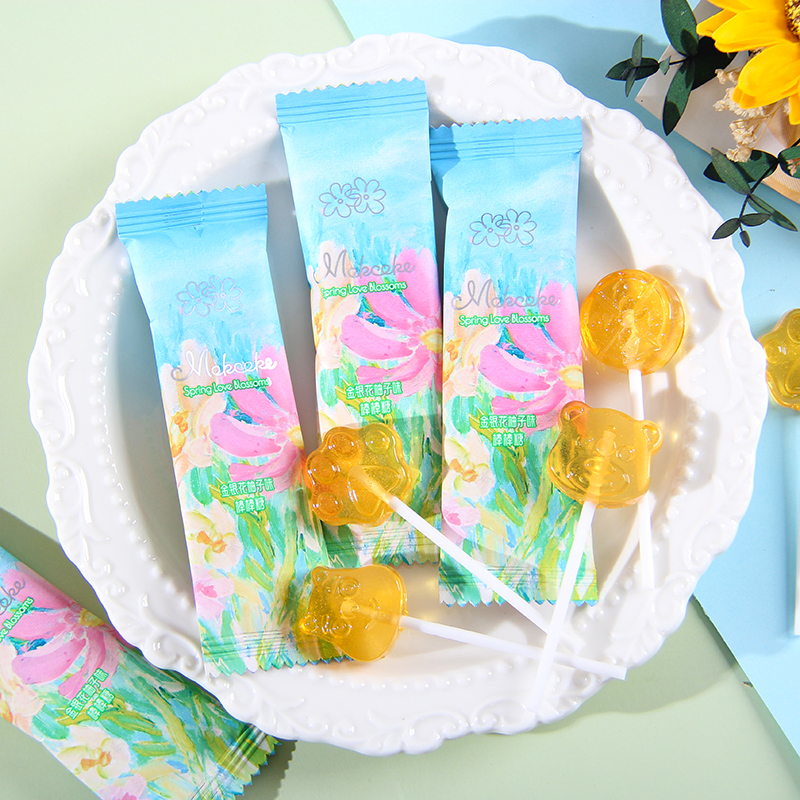 mokcoke莫可卡棒棒糖水果汁味金银花柚子结婚喜糖果婚糖儿童零食