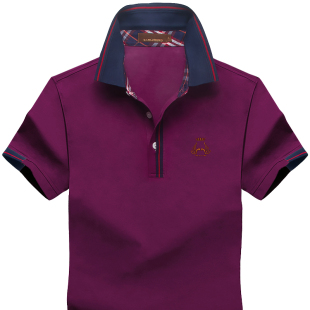 短袖 男装 男T恤翻领半袖 纯色衣服棉质体恤polo衫 有加肥加大码 夏季