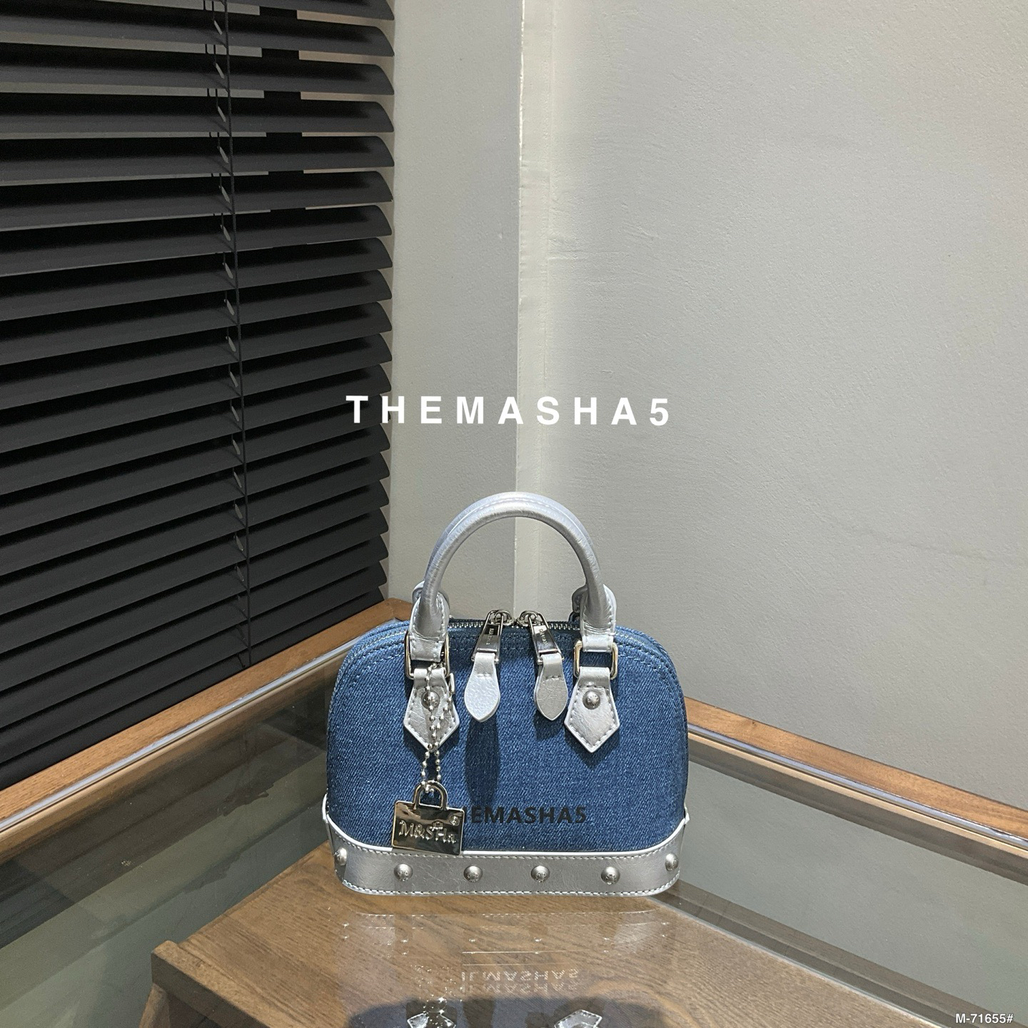 MSHA THE MASHA 5 MASHA 5小众设计高级感香槟铆钉手提贝壳包女