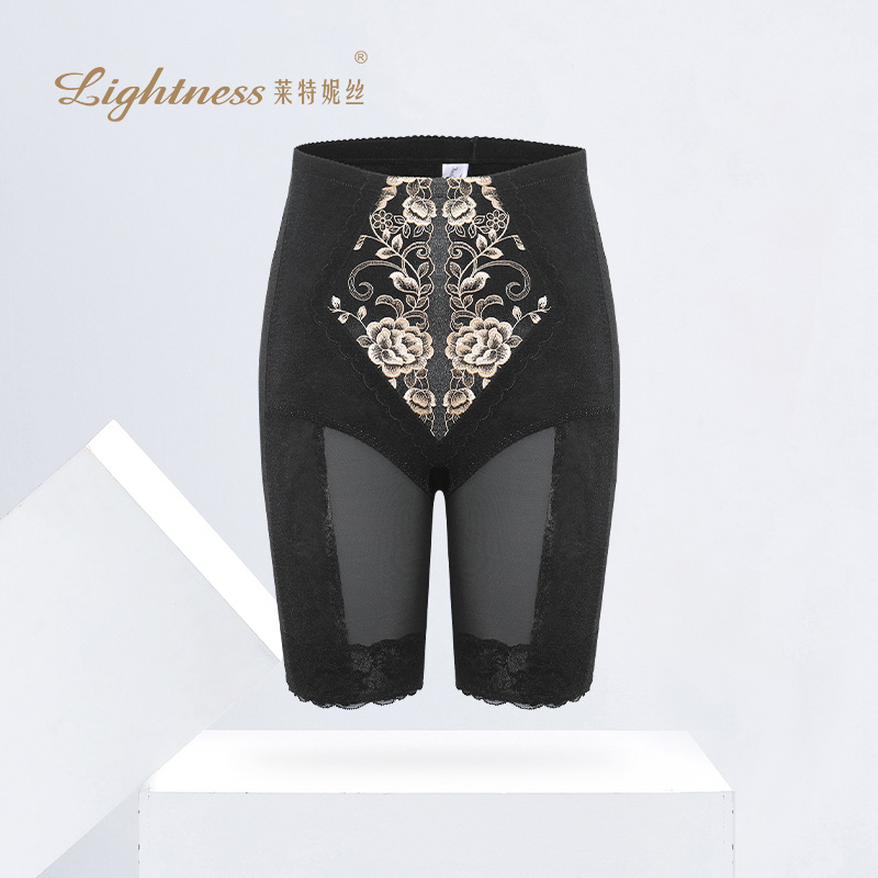 Lightness/莱特妮丝刺绣收腹提臀中塑裤强力收小肚子束腰瘦腿塑裤