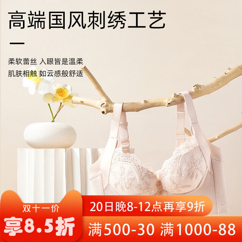 莱特妮丝专业调整型内衣女小胸显大聚拢收副乳胸罩薄杯蕾丝文胸