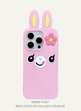 @BOBBY PLANET日本原单钢琴兔粉色洛丽塔兔耳朵可爱柔软硅胶适用iPhone16Promax手机壳苹果1543甜美少女卡通