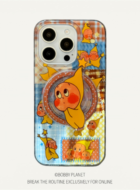 @BOBBY PLANET原单品质星星人磁吸支架简约可爱卡通趣味适用iPhone17Promax手机壳1654防摔闺蜜礼物创意13女