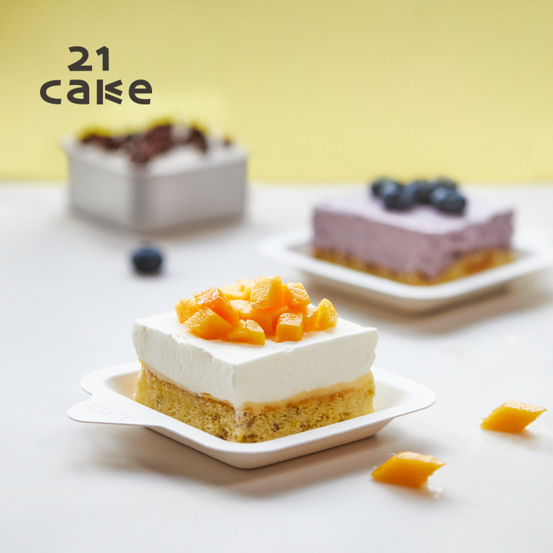 21cake芒果蓝莓臻巧动物奶油小蛋糕罐子蛋糕盒子蛋糕网红零食甜品