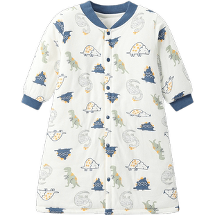 宝宝睡袍冬季婴儿睡衣秋冬儿童夹棉加厚款纯棉a类男童女幼儿睡袋