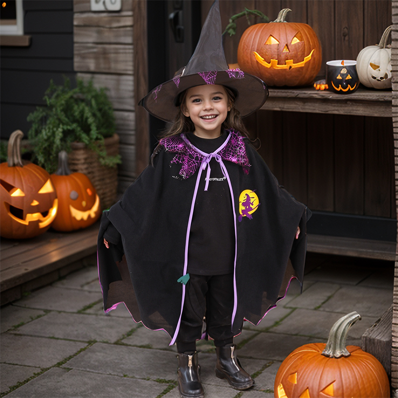 万圣节儿童服装男女童女巫衣服