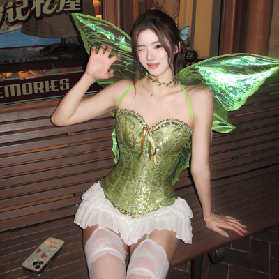 万圣节cos服装女装精灵小叮当绿野仙踪装扮天使翅膀衣服角色扮演