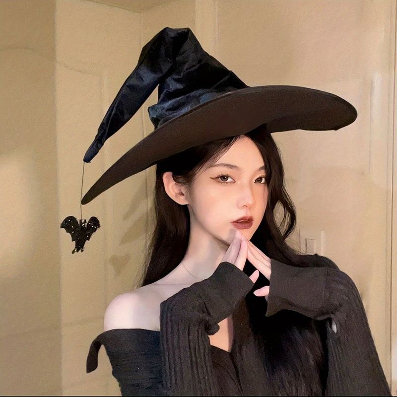 万圣节帽子女巫帽道具装饰成人