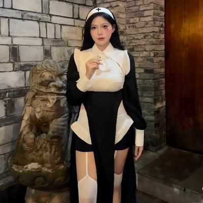 万圣节cosplay服装修女服大码女装角色扮演衣服成人装扮服饰新款
