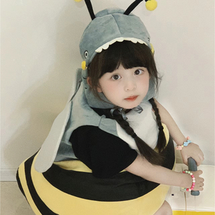 万圣节儿童服装 女童cosplay衣服角色扮演鲨鱼小蜜蜂动物玩偶服