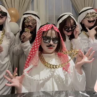 万圣节中东土豪服装迪拜阿拉伯搞怪衣服阿联酋长袍cosplay服装女