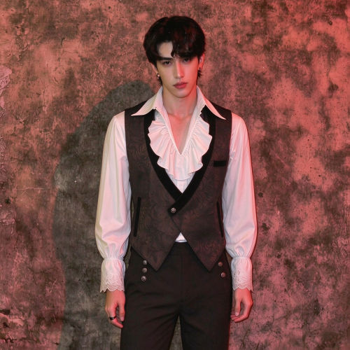 欧洲中世纪贵族宫廷礼服衬衫马甲万圣节服装服饰男装cos服饰衣服