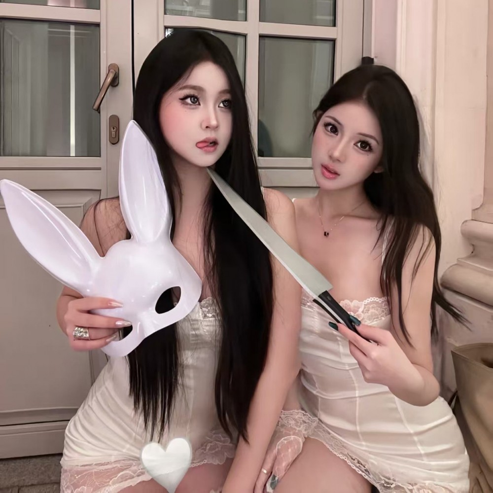万圣节cosplay服装女吊带连衣裙女装白色裙子兔女郎日常穿搭成人图片