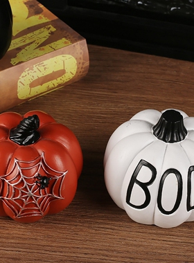 万圣节树脂南瓜桌面小摆件道具