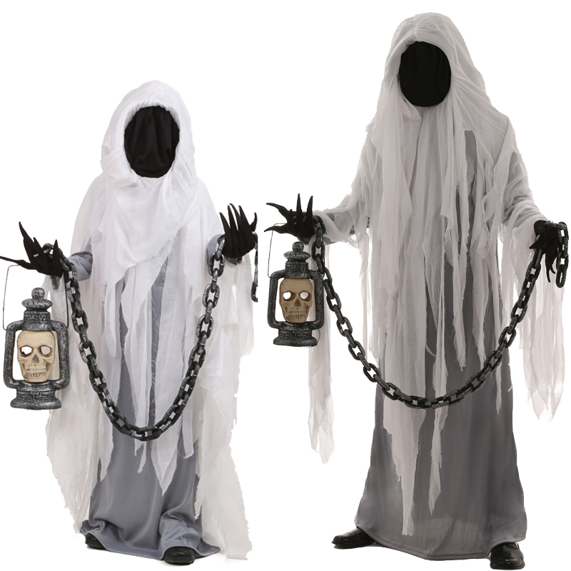 万圣节骨架儿童服装成人僵尸