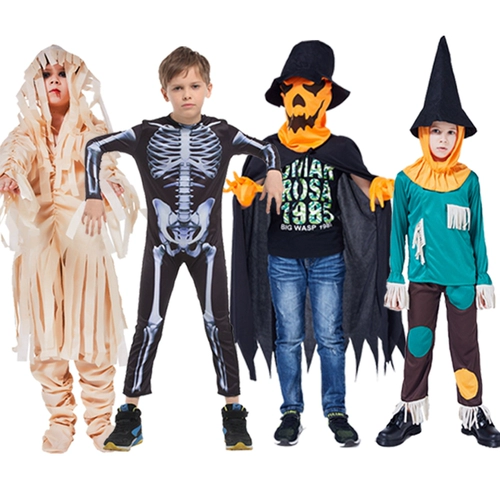 Хэллоуин детская одежда призрака ужасов, потому что тыква тыква Странная Пламя Пламя Демон Король Мюмини Скелетон Одежда