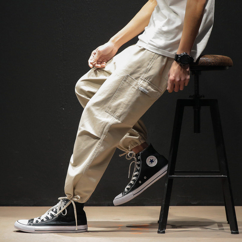 胖子脚口绑带灯笼裤男加大码日系潮牌束脚春秋季工装裤青年哈伦裤|ruв категории Мужская одежда, брюки - от Buy2taobao.com для оказания профессиональной услуги покупки агента Taobao