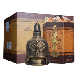 4瓶装蒙古王52度经典金帐整箱500ml*4瓶高度浓香草原白酒
