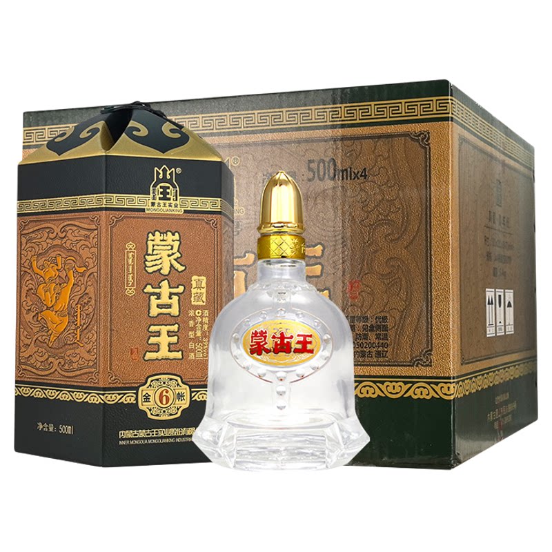 蒙古王39度金帐六系列整箱4瓶浓香型草原特产白酒