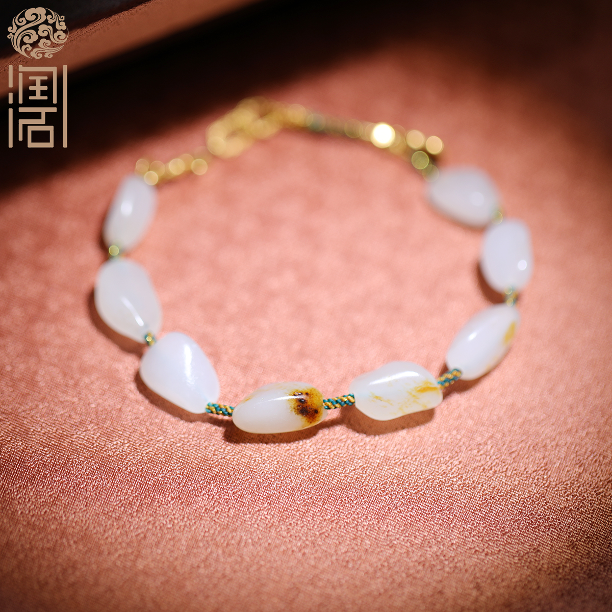 【姑苏润石堂】在售8.8克天然新疆和田玉籽料黄皮白玉小籽手串