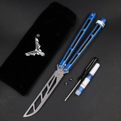 未开刃蝴蝶刀 钢海啸 海妖 新手入门初学训练小刀balisong yy4